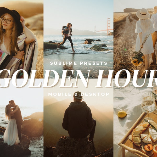 10 Golden Hour Lightroom Mobile & Desktop Presets, Warm Presets, Outdoor Presets, Wedding Presets, Golden Presets, Lifestyle Presets, Filter