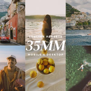 10 35 MM Lightroom Mobile & Desktop Presets, Vintage Film Presets, Retro Italienischer Sommer Presets, Beach Presets für Instagram, Analog Presets