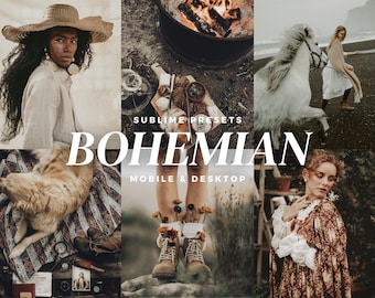 10 boho Lightroom-voorinstellingen voor mobiel en desktop, warme presets, humeurige presets, rustieke boho-presets, bruiloftpresets, vintage blogger-presets