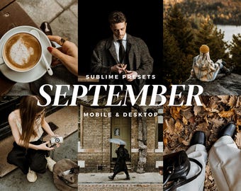 10 September Lightroom Mobile & Desktop Presets, Dark Academia, Moody Fall, Gothic, Rustic Autumn Filters