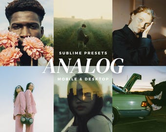 10 Analog Lightroom Mobile & Desktop Presets, Film Photography Presets, Retro, Grainy, Vintage Filters, Fuji Film, Kodak, 35mm Presets