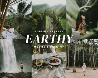 10 Earthy Lightroom Mobile & Desktop Presets, Muted, Summer, Coastal, Natural Look, Beach Instagram Filters