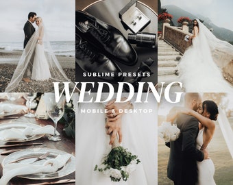 10 Wedding Lightroom Mobile & Desktop Presets, Couple Photography Presets, Light Airy Presets, Wedding Photography, Bright Elegant Presets