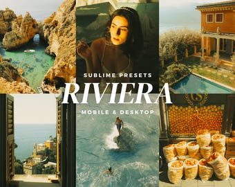 10 Riviera Lightroom Mobile & Desktop Presets, Italian Summer, Vibrant, Vintage Film Look, Analog Filters