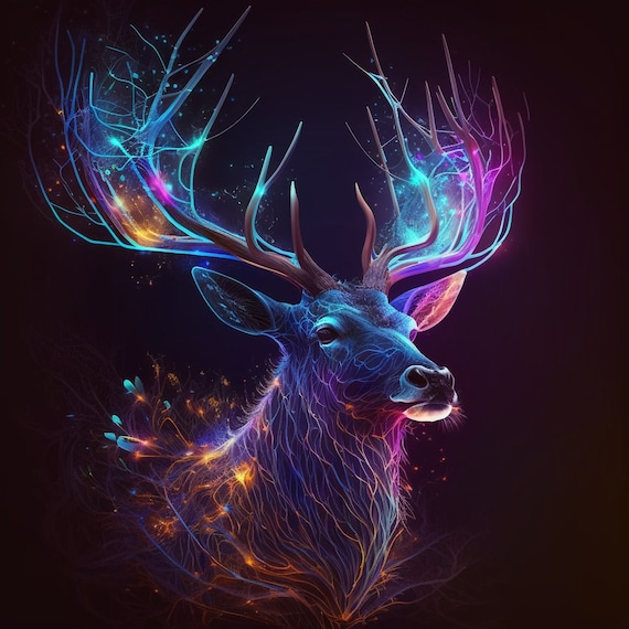 Deer Abstract Digital Art 8K Wallpaper #4.331