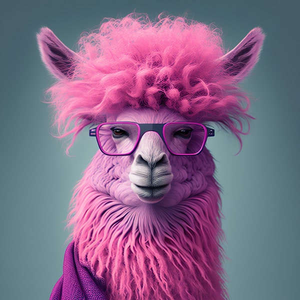 Get our Cool Alpaca digital download in vibrant pink! Available in 4k and 8k resolutions for maximum visual impact. Buy now!