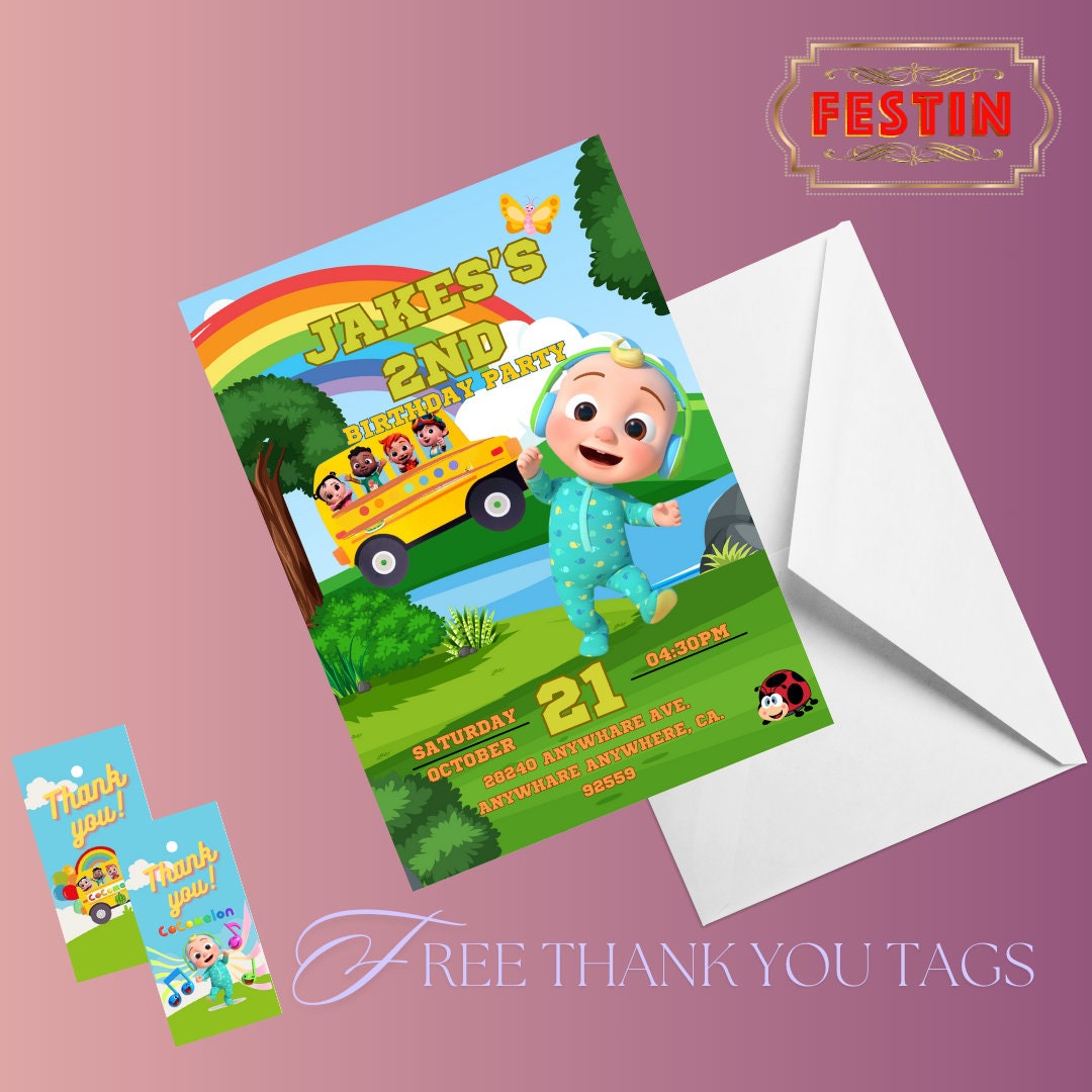 Birthday Invitation Incl. Envelope and FREE Thank Etsy