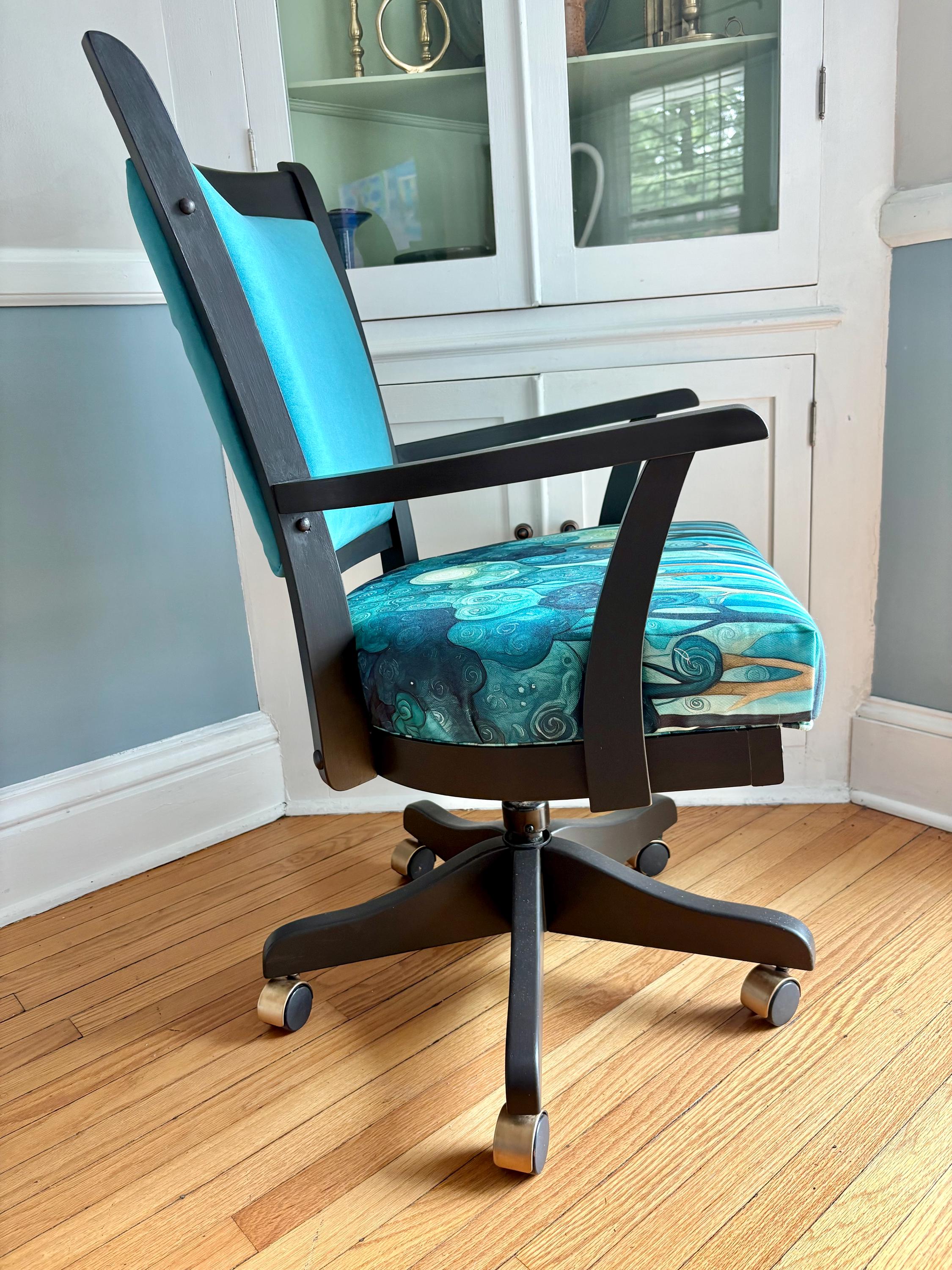 Enchanted Forest Chair Vintage Solid Wood Rolling Desk Chair - Etsy