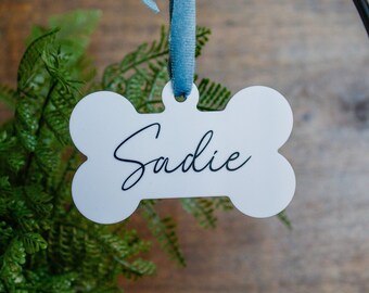 Dog Bone Ornament with Name | Personalized Dog Christmas Ornament