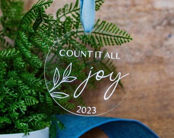 Count It All Joy Ornament | Religious Christmas Ornament | Bible Verse Ornament
