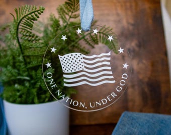 Patriotic Ornament | One Nation Under God | USA