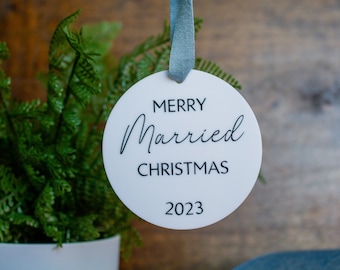 Merry Married Christmas Ornament