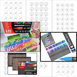 Lot cartes Nuanciers 3 motifs pour Polychromos, Luminance, Prismacolor, guangna, tooli art, Languo, Albrecht durer, crayons de couleur