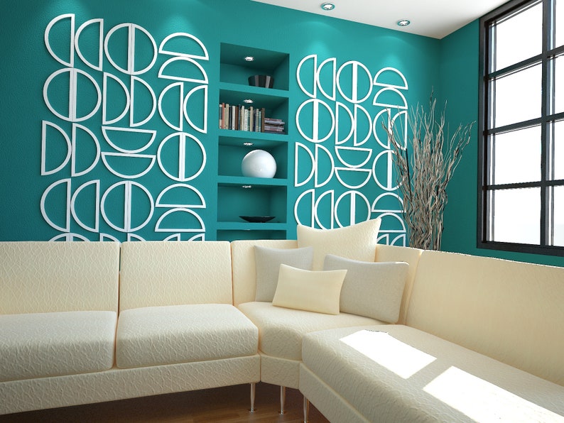 Decorative Half Circle Tiles, Wall Paneling Art Tiles for Wall, Design