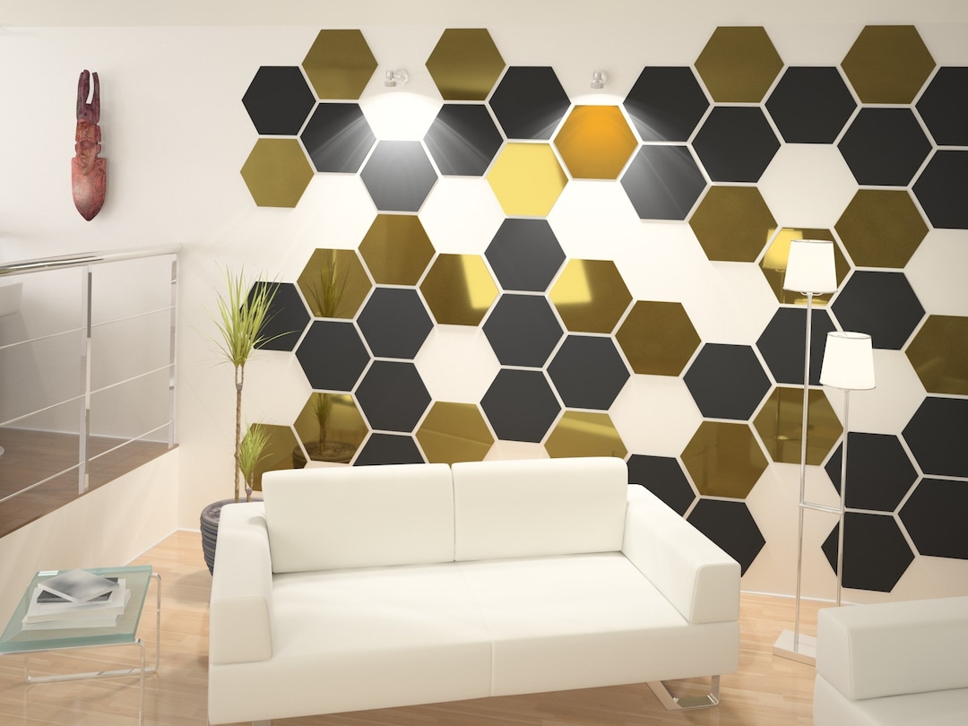 Hexagon Wall Paneling Ideas, Honeycomb Decor, Accent Wall Decoration ...