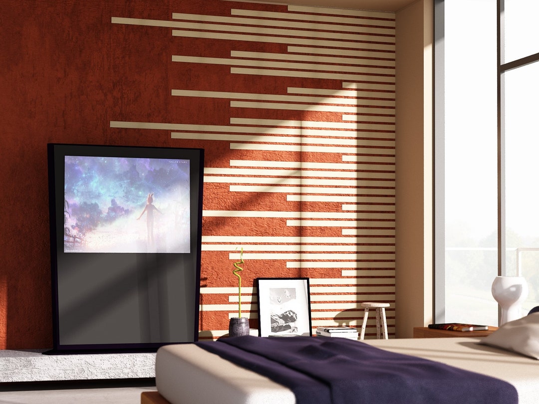 Maple Wood Slat Wall Panel, Wood Panel Wall Art, Acoustic Panel Art ...