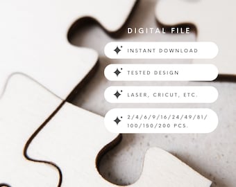 Juego de rompecabezas cortados con láser: archivos SVG Montessori (descarga digital)