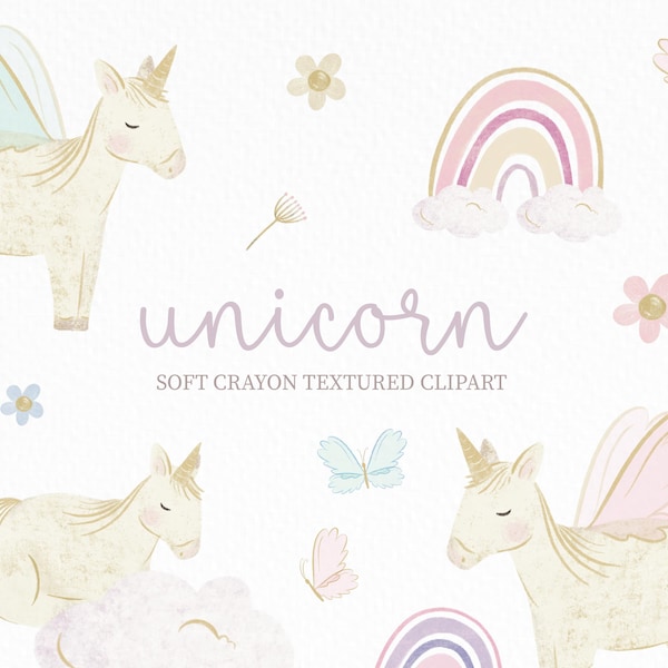 Cute Unicorn clipart, Instant download, rainbow clip art , Magic unicorn graphics, pastel color, party supplies