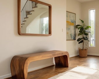 Contemporary Bench With Curved Design For Entryway