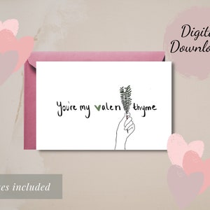 Printable Valentine&#39;s Day Card | Cute Valentine&#39;s Day Card | Digital Card Printable | Instant Download Card