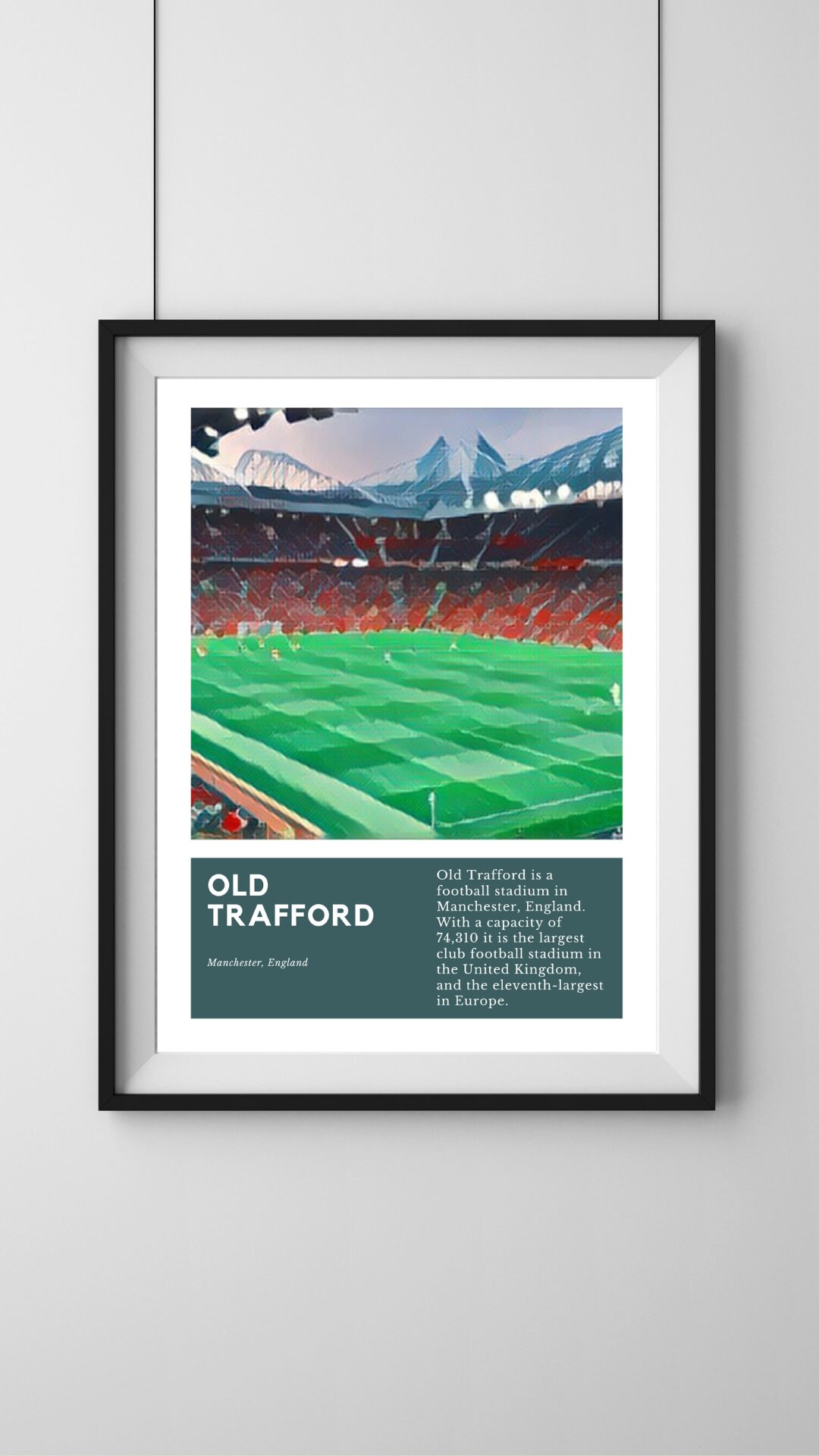 Old Trafford Manchester United Wall Art Illustration A3 Etsy