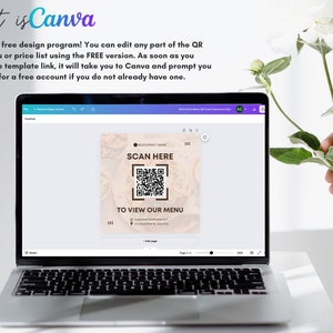 Printable Menu QR Code Sign Template, Editable Scan to View Menu Sign ...