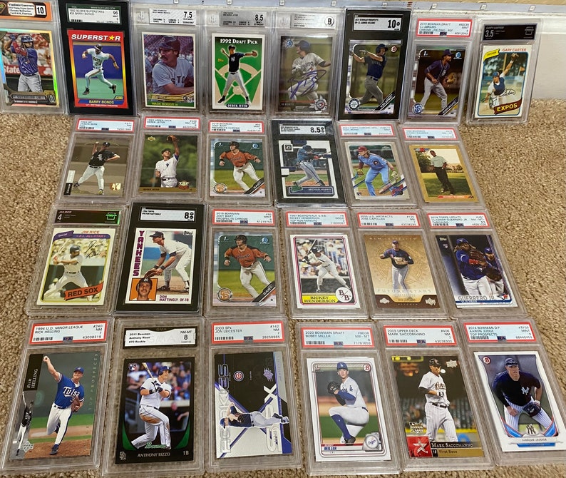 Baseball Card Mystery Slab Pack 5 HITS Etsy