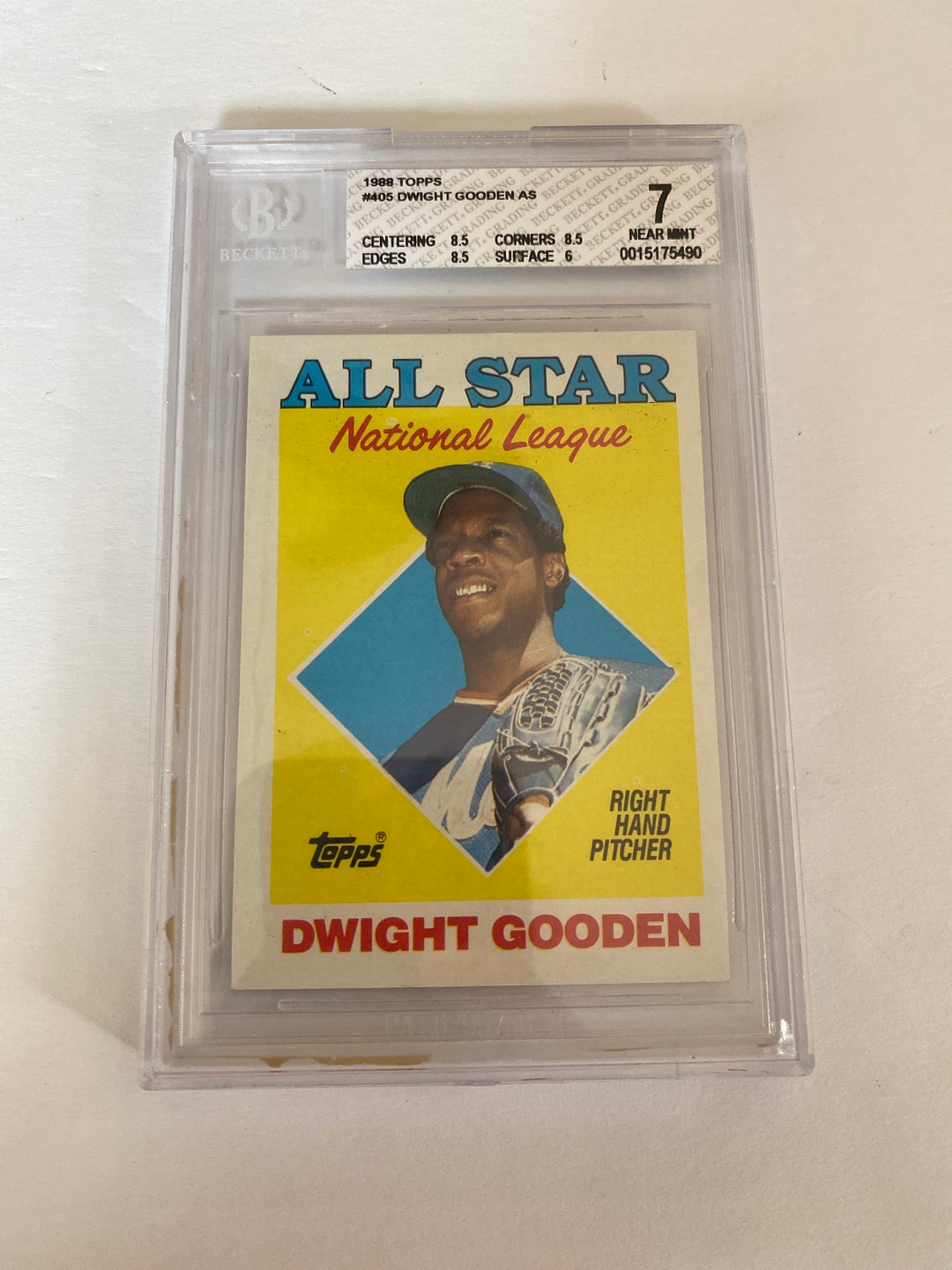 1988 Topps Dwight Gooden All Star Card Graded Beckett 7 Near Etsy