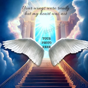 Heaven Background PNG | Memorial Background | Stairs to Heaven | Heaven memorial background | Memorial design | PNG| Instant download