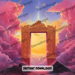 Heaven Background PNG | Memorial Background | Stairs to Heaven | Heaven memorial background | Memorial design | PNG&JPG | Instant download