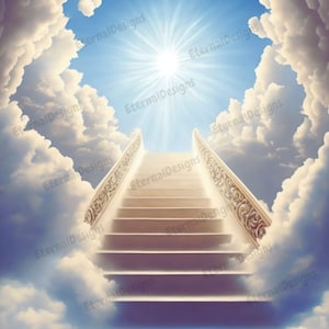 Heaven Background 6 PNG | Memorial Background | Stairs to Heaven