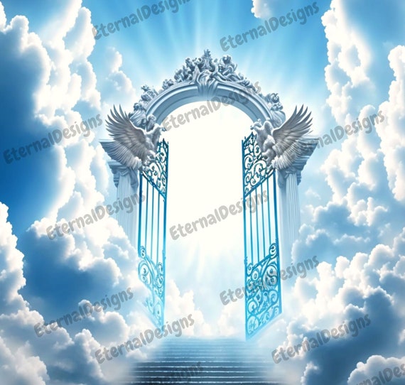 Heaven Background 4 PNG Memorial Background Stairs to Heaven Heaven Memorial  Background Memorial Design PNG&JPG Instant Download 