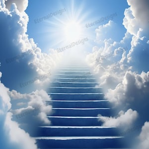 Heaven Background 4 PNG | Memorial Background | Stairs to Heaven | Heaven memorial background | Memorial design | PNG&JPG | Instant download