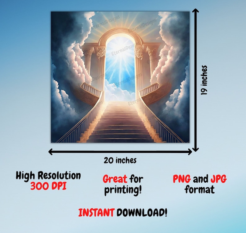 Heaven Background PNG Memorial Background Stairs to Heaven - Etsy
