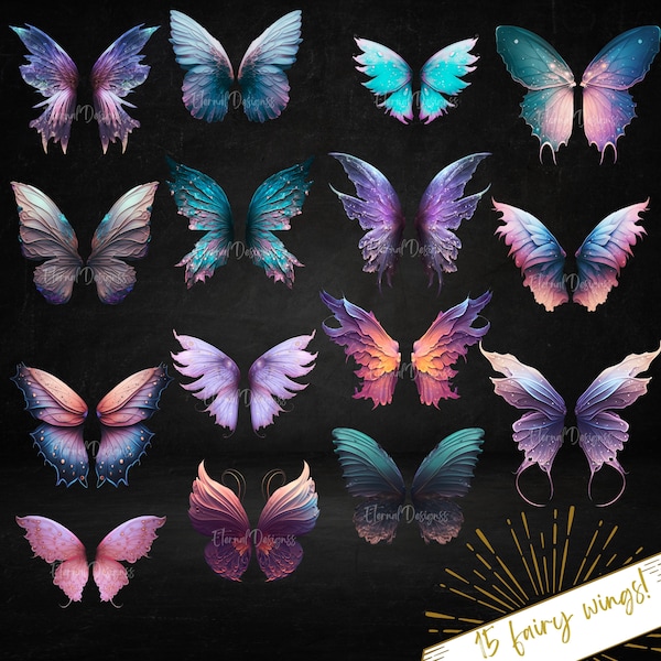 Fairy Wings PNG | Fairy Wings overlay | Digital Fairy Wings | Fairy Wings Photoshop | Wings Overlay | Colorful Wings PNG | Digital