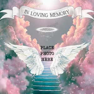 In loving Memory | In Loving Memory PNG | Memorial Background |Stairs to Heaven | RIP |Heaven memorial background | Memorial design