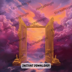 Heaven Background PNG | Memorial Background | Stairs to Heaven | Heaven memorial background | Memorial design | PNG&JPG | Instant download