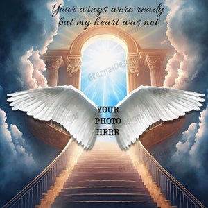 Heaven Background PNG | Memorial Background | Stairs to Heaven | Heaven memorial background | Memorial design | PNG| Instant download