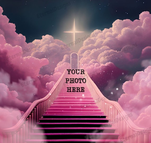 Heaven Background 4 PNG Memorial Background Stairs to Heaven Heaven Memorial  Background Memorial Design PNG&JPG Instant Download 