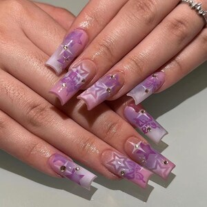 LV & Purple Matte Nails by SUGA  Lilac nails, Cute acrylic nail