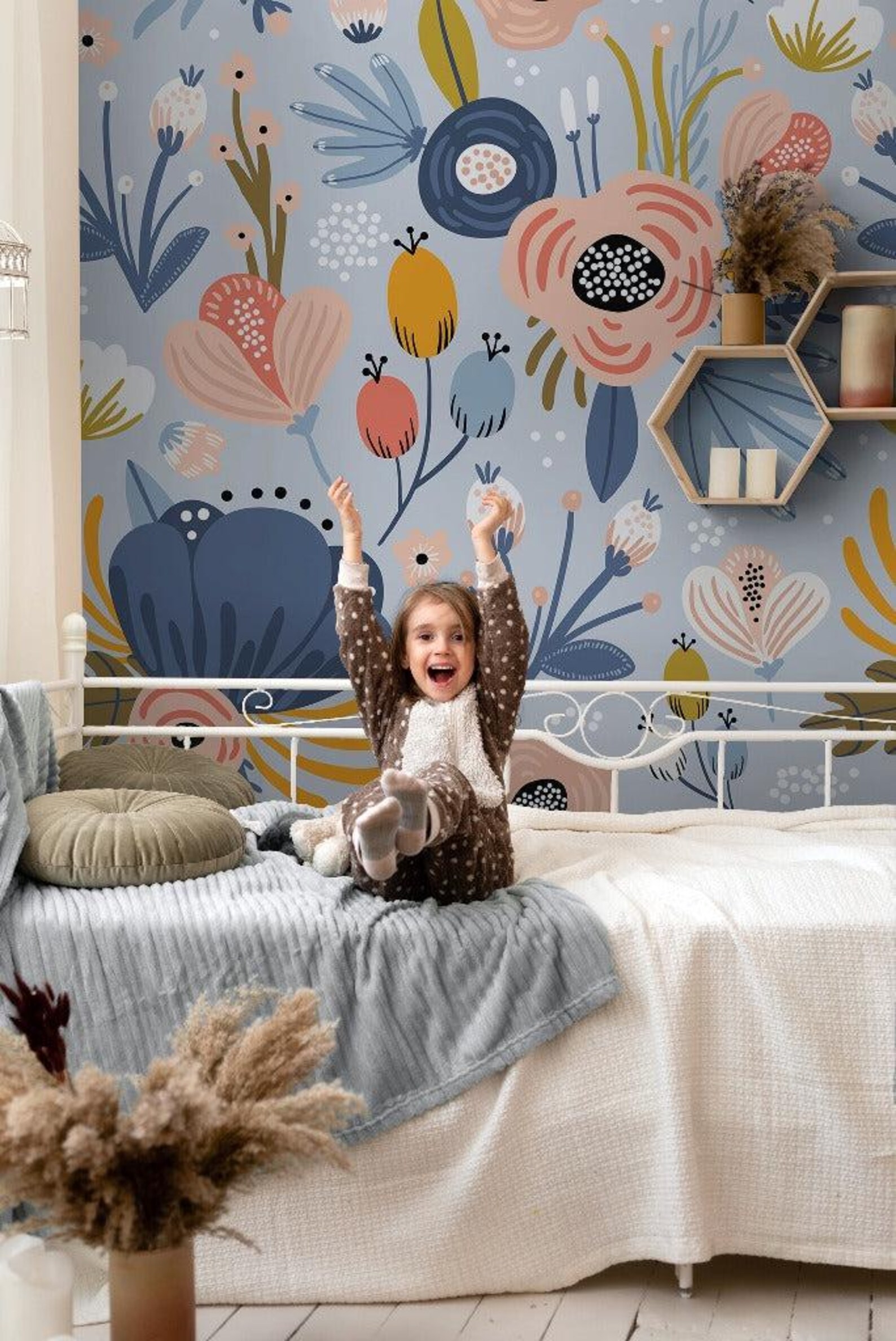 Colouring Book Garden Wallpaper Mural - Etsy