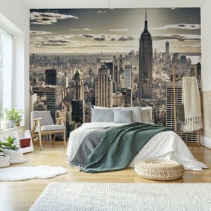 New York Skyline Wallpaper Mural Urban Chic Office Decor
