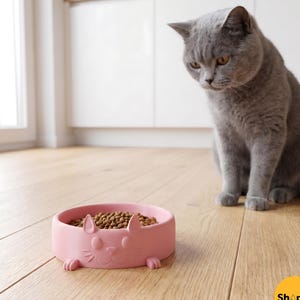 STL 3D kattskål för husdjur med kattungeform till 3D-utskrift