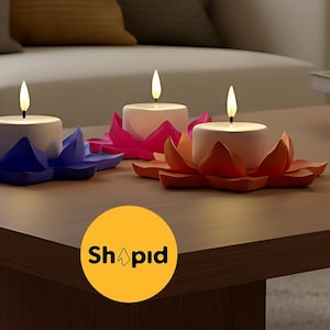 3D STL Candle Holder Flower for FDM / SLA printing