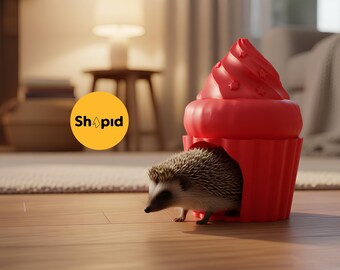 File STL 3D per nascondiglio per muffin per piccoli animali domestici con panna montata