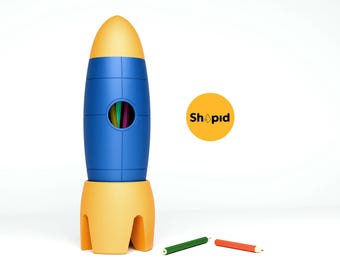 STL Rocket Contenitore portapenne per stampa 3D per ufficio domestico e giocattolo da scrivania per bambini