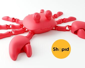 Articulated Crab Toy STL File: 3D Print Fidget Model (Commercial License