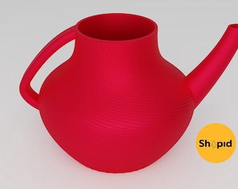 STL 3d printing Spiral Relief Watering Can – Embossed Garden Tool Design