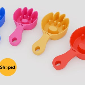 STL 3D printing Dog Paw Shaped Pet Food Scoop - 3D Printable Measuring scoop for Pets