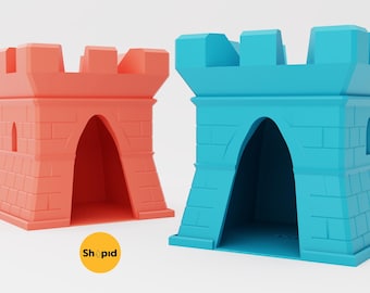 Medieval Castle Pet Hide STL File: 3D Print Tower Shelter (Commercial License)